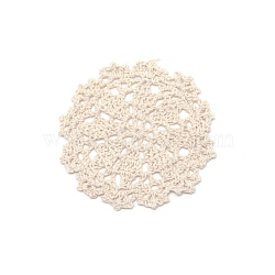 Cotton Weave Flower Pieces,
Woven Net/Web with Feather Making Supplies, Antique White, 90~110x2mm(DIY-WH0304-139)
