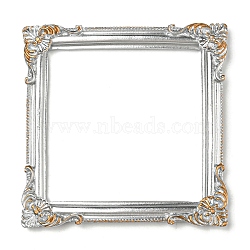 Resin Embossed Photo Frames, for Jewelry Photography Photo Frame Decor Accessories, Silver, 115x112x10.5mm, Inner Diameter: 86x87mm(AJEW-C028-01D)