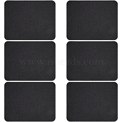 12Pcs Iron on/Sew on Imitation Jean Cloth Repair Patches, Rectangle, Black, 125x95x0.3mm(FIND-GF0005-94A)