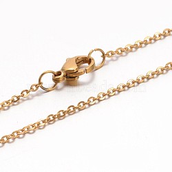 304 Edelstahl Kabelkette Halsketten, mit Karabinerverschluss, golden, 17.7 Zoll (45 cm), Sprungring: 3x0.5 mm(NJEW-E026-04G)