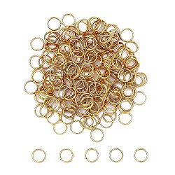 Iron Split Rings, Double Loops Jump Rings, Nickel Free, Golden, 7x1.4mm, about 6.3mm inner diameter, Single Wire: 0.7mm, about 12000pcs/1000g(JRD7MM-01G-NF)