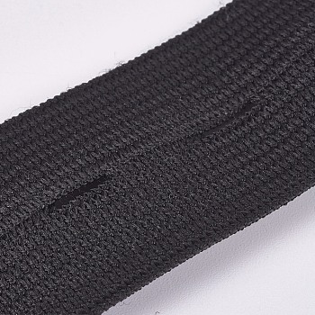 Flat Elastic Cord/Bands with Buttonhole, Webbing Garment Sewing Accessories, Black, 25mm, about 9m/roll