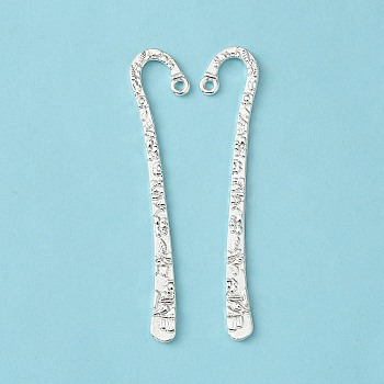 Tibetan Style Alloy Bookmarks, Lead Free and Cadmium Free, Silver Color Plated, 79.5x15.5x2mm, Hole: 2mm