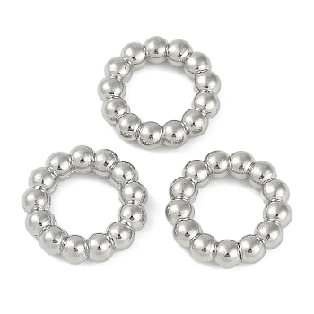 CCB Plastic Linking Rings, Ball Ring, Platinum, 19x19x4mm, Inner Diameter: 10x11mm