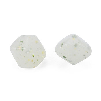Marbled Stone Style Opaque Acrylic Beads, Nuggets, Light Yellow, 18~19x16.5~17x15.5~16mm, Hole: 1.8mm