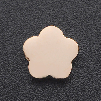 201 Stainless Steel Charms, for Simple Necklaces Making, Stamping Blank Tag, Laser Cut, Flower, Rose Gold, 8x3mm, Hole: 1.8mm
