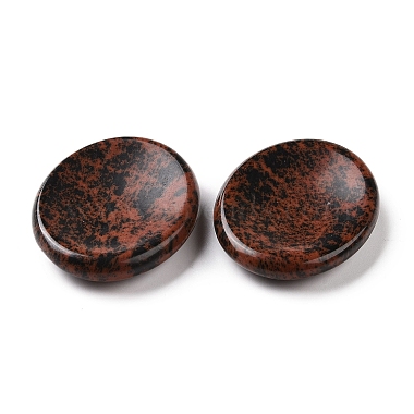 Oval Natural Mahogany Obsidian Thumb Worry Stone for Anxiety Therapy(G-P486-03A)-3