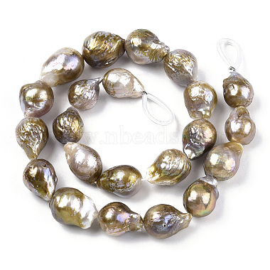 Natural Baroque Pearl Keshi Pearl Beads Strands(PEAR-S019-02B)-2