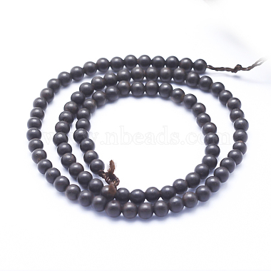 Natural Ebony Wood Beads Strands(WOOD-P011-03-8mm)-2