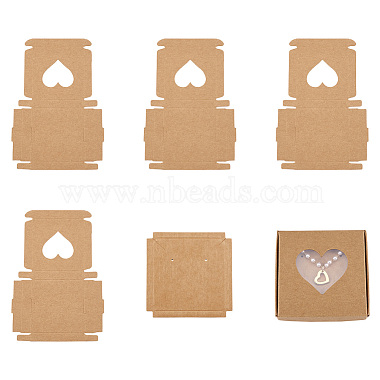 boîtes de rangement carrées en papier kraft pour bijoux(CON-TAC0001-04B)-2