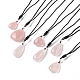 Natural Rose Quartz Pendant Necklace for Women(NJEW-C031-01)-1