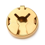 304 Stainless Steel Cufflinks, for Garment Accessories, Flat Round, Golden, 18x5mm, Hole: 10.5x5mm(STAS-F362-01G)