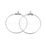 Non-Tarnish 316 Surgical Stainless Steel Hoop Earring Findings, Ring, Stainless Steel Color, 21 Gauge, 39~40x35~36x0.7mm, Hole: 1mm(X-STAS-P238-09P-04)