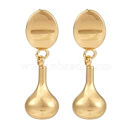 201 Stainless Steel Teardrop Stud Earrings, with 304 Stainless Steel Pin, Golden, 26x8mm(EJEW-I309-20A-G)