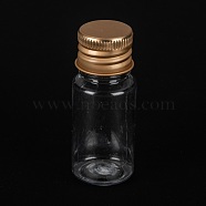 PET Plastic Mini Storage Bottle, Travel Bottle, for Cosmetics, Cream, Lotion, liquid, with Aluminum Screw Top Lid , Golden, 2.2x5.45cm, Capacity: 10ml(0.34fl. oz)(X-CON-K010-03B-02)