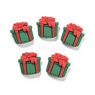 Resin Cabochons, Christmas Theme, Christmas Gift, Green, 20x19x9mm(CRES-D004-11)