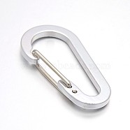 Aluminum Rock Climbing Carabiners, Key Clasps, with Iron Findings, Silver, 60.5x30.5x9mm(KEYC-O009-04C)