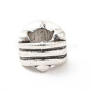 Tibetan Style Alloy European Beads, Large Hole Beads, Triangle, Antique Silver, 8.5x7mm, Hole: 4.7mm, about 367pcs/500g(PALLOY-P293-131AS)