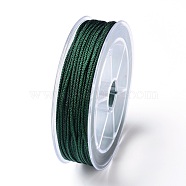 Braided Nylon Threads, Mambo Thread, for Jewelry Making, Dark Green, 1.5mm, about 19.68 yards(18m)/roll(NWIR-F010-03)