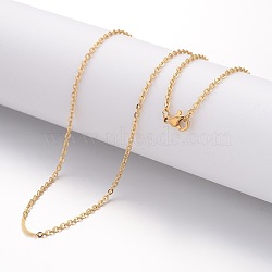 Ion Plating(IP) 304 Stainless Steel Cable Chain Necklaces, with Lobster Claw Clasps, Real 18K Gold Plated, 29.92 inch(76cm), 2mm(NJEW-H445-16G)