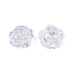 Transparent ABS Plastic Cabochons, Flower, Clear, 19.5x7.5mm(KY-G019-03L)