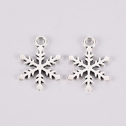 Tibetan Style Alloy Pendants, Lead Free & Cadmium Free, Snowflake, Antique Silver, 18x13x2mm, Hole: 1.5mm(X-TIBE-N010-42AS-RS)