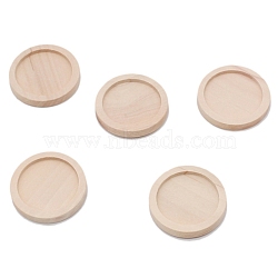 Natural Wood Cabochon Settings, Flat Round, BurlyWood, Inner Diameter: 20mm(WOOD-WH0115-37B-A)