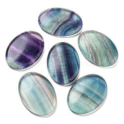 Oval Natural Fluorite Worry Stone, Anxiety Healing Thumb Stone, 35x25x5.5~6mm(G-R487-01K)