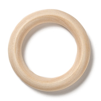 Unfinished Wood Linking Rings, Macrame Wooden Rings, Round, BurlyWood, 50x8mm, Inner Diameter: 34mm
