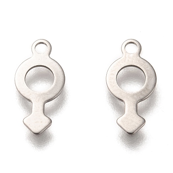 201 Stainless Steel Charms, Laser Cut, Male Gender Sign, Stainless Steel Color, 12x6x0.5mm, Hole: 1.4mm