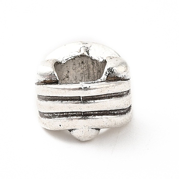 Tibetan Style Alloy European Beads, Large Hole Beads, Triangle, Antique Silver, 8.5x7mm, Hole: 4.7mm, about 367pcs/500g