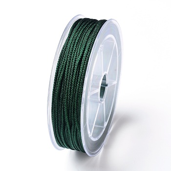 Braided Nylon Threads, Mambo Thread, for Jewelry Making, Dark Green, 1.5mm, about 19.68 yards(18m)/roll