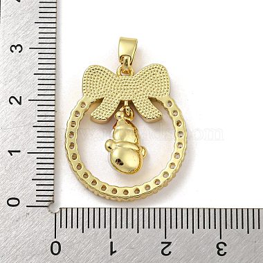 Christmas Brass Micro Pave Cubic Zirconia Pendant(KK-H468-01F-01G)-3