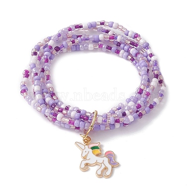 Lilac Unicorn Glass Bracelets