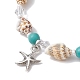 3Pcs 3 Style Alloy Starfish Charm Bracelets Set(BJEW-JB10090)-4