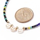 Shell Smiling Face & Glass Beaded Necklace for Women(NJEW-JN03910-04)-5