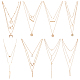 Anattasoul 8 stücke 8 stil legierung kabelketten 3 schicht halsketten set(NJEW-AN0001-01)-1