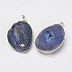 Natural & Dyed Druzy Agate Pendants(G-F397-04C)-2