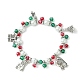 bracelet extensible en perles de verre coloré(BJEW-JB09497)-1