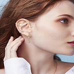 2Pcs 2 Style Alloy Rhinstone Sparkling Butterfly Cuff Earrings, Fashionable Winged Statement Earrings without Piercing, Golden, 79x41x13mm, 2pcs/set(EJEW-LP0012-12G)