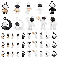 Elite 40Pcs 10 Style Alloy Pendants, with Acrylic, Astronaut, Mixed Color, 17.2~22x9~13x4.5mm, Hole: 1.2~1.5mm, 4pcs/style(FIND-PH0010-63)