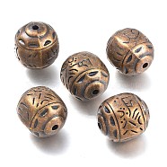 CCB Plastic Beads, Barrel, Antique Bronze, 23x20~21.5mm, Hole: 3mm(CCB-G007-27AB)