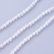 Natural White Topaz Beads Strands, Faceted, Round, 2~2.5mm, Hole: 0.5mm, about 180~200pcs/strand, 14.5~16.1 inch(37~41cm)(G-F619-28-2mm)