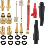 SUPERFINDINGS 2 Sets Bicycle Brass & Stainless Steel Accessories, for Standard Pump or Air Compressor, Stainless Steel Color, 38x8mm(FIND-FH0001-98)