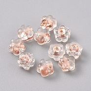 Silicone Ear Nuts, Earring Backs, with 925 Sterling Silver Findings, Plum Blossom, Clear, Rose Gold, 5.2x5.2x4mm, Hole: 0.6mm(SIL-WH0002-01RG)