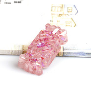 Resin Candy Display Decoration, with Natural Rose Quartz Chips inside Statues for Home Office Decorations, 65x32x18mm(PW-WG24635-03)