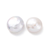 Natural Keshi Pearl Beads, Cultured Freshwater Pearl, No Hole/Undrilled, Flat Round, Antique White, 12x5~6mm(PEAR-P003-30)
