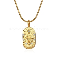 Constellations Cubic Zirconia Pendant Necklace, with Golden Stainless Steel Round Snake Chains, Capricorn, 17.72 inch(45cm)(PW-WG56929-10)