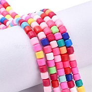 Handmade Polymer Clay Bead Strands, Column, Colorful, 6.5x6mm, Hole: 1.2mm, about 61pcs/strand, 15.75 inch(40cm)(CLAY-ZX006-01K)
