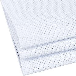 Polycotton(Polyester Cotton) Cross Stitch Fabrics, Aida Cloth, Rectangle, White, 1500x1000x0.7mm(AJEW-WH0304-42B)